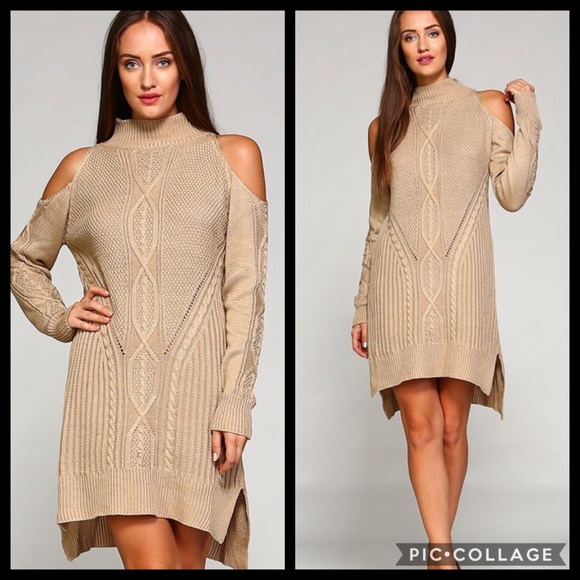 Blu Trends Sweaters - SALE🔥🔥HP!🎉🎉Cute Taupe Sweater w/Cold Shoulders